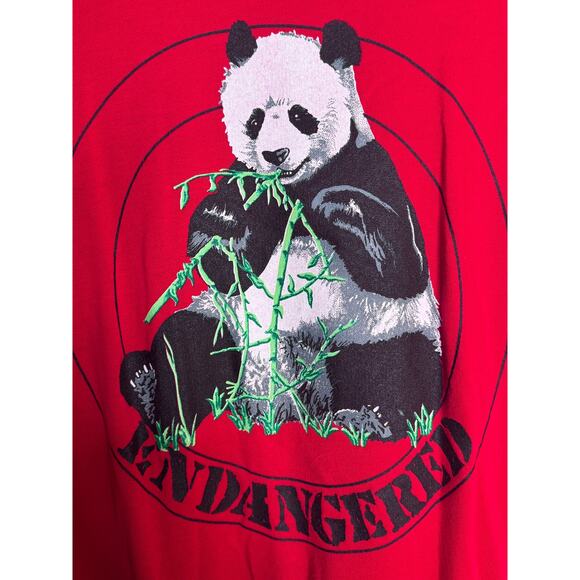 Vintage Endangered Panda Red Crew Pullover Sweatshirt Size: Small - Picture 4 of 4